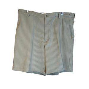 Windham Pointe Dress Shorts Golf Men’s Tan Stripe Size 38 Flat Front‎ Vacation